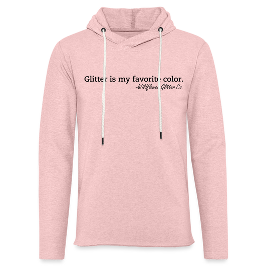 Glitter is... Lightweight hoodie - cream heather pink